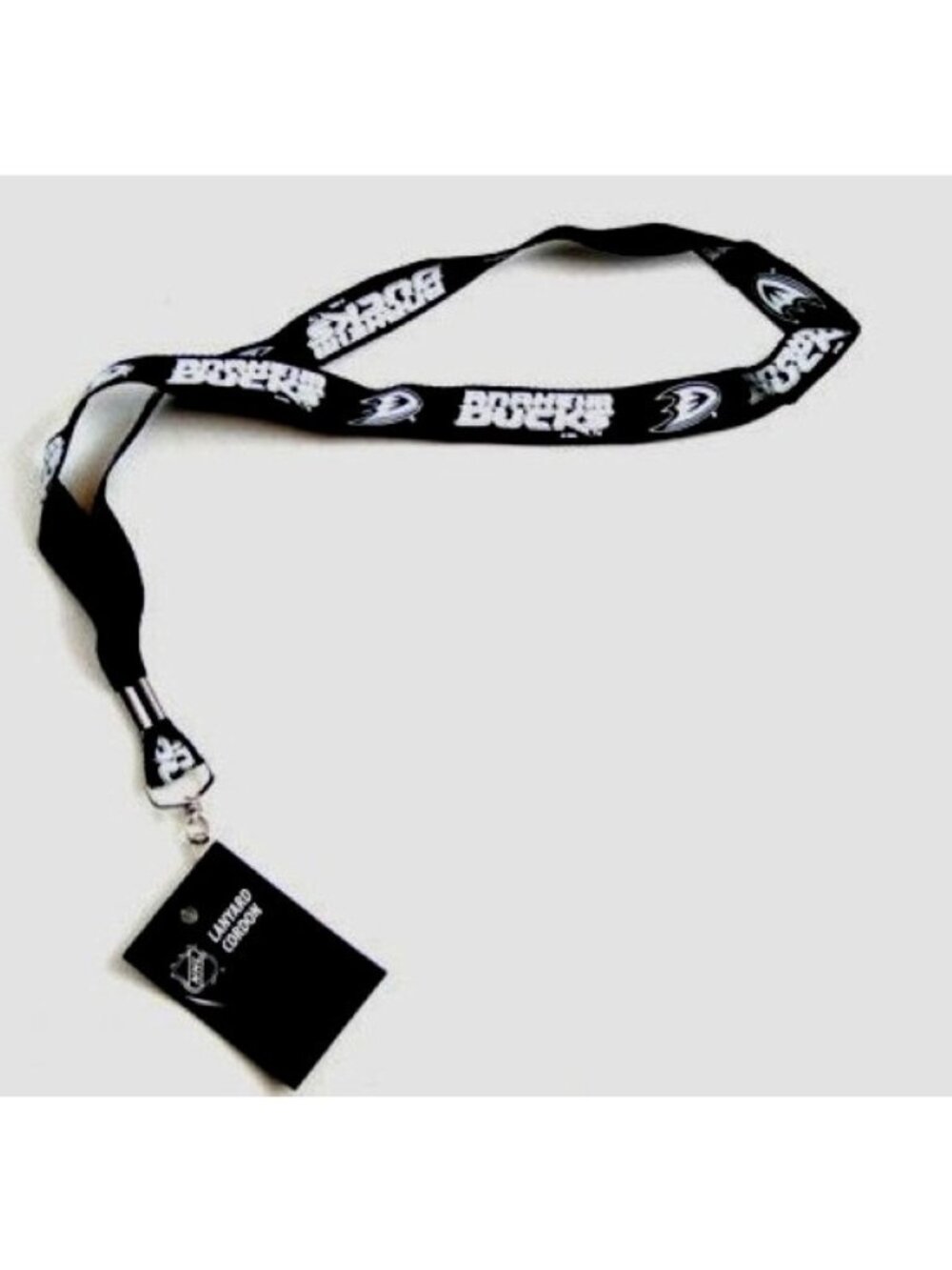 Anaheim Ducks Lanyard Keychain Keyring Black And White W/Clip Wincraft New NHL
